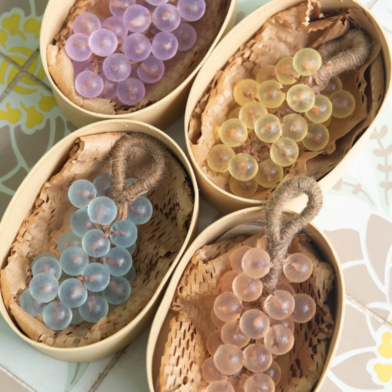 Crystal Grape Soap DIY Handmade Transparent Grape Bundle Handmade Soap Gift Box Simulated Grape Soap Finished Product Dropshipping